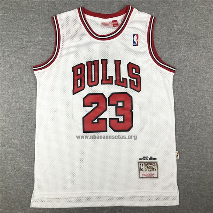 Camiseta Chicago Bulls Michael Jordan NO 23 Mitchell & Ness 1997-98 Blanco